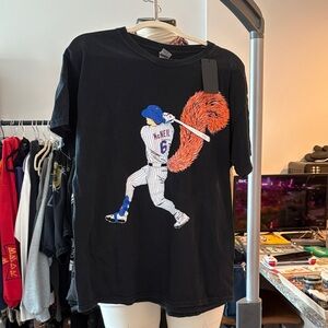 Men's Black Graphic Baseball Tee